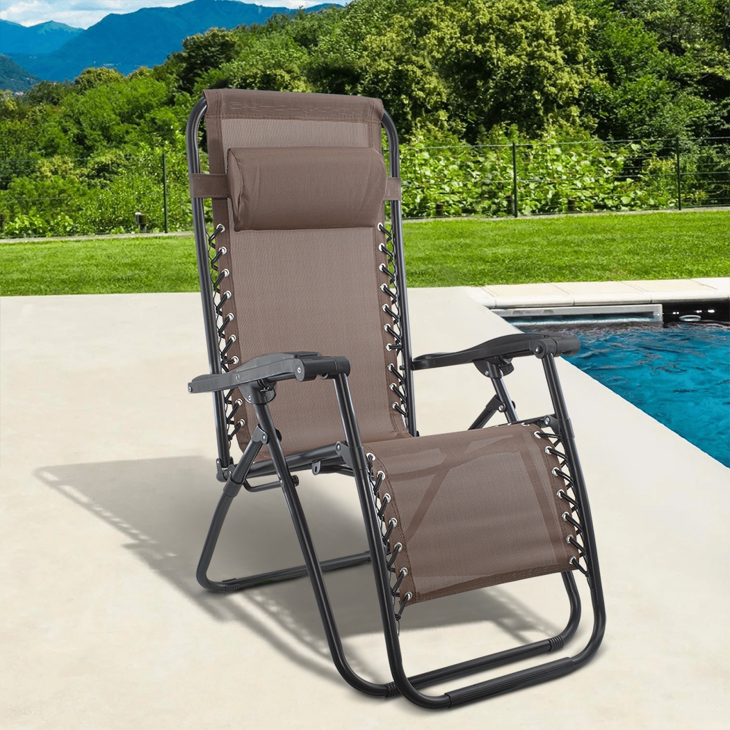 Chaise Gravita Zero pliante avec dossier inclinable fauteuil textilèneà étranger