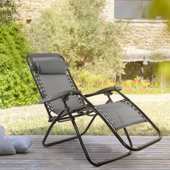 Chaise Gravita Zero pliante avec dossier inclinable fauteuil textilèneà étranger