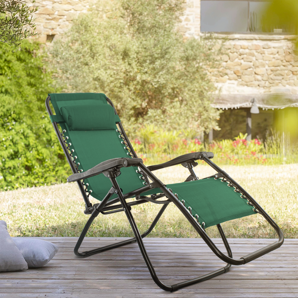 Chaise Gravita Zero pliante avec dossier inclinable fauteuil textilèneà étranger