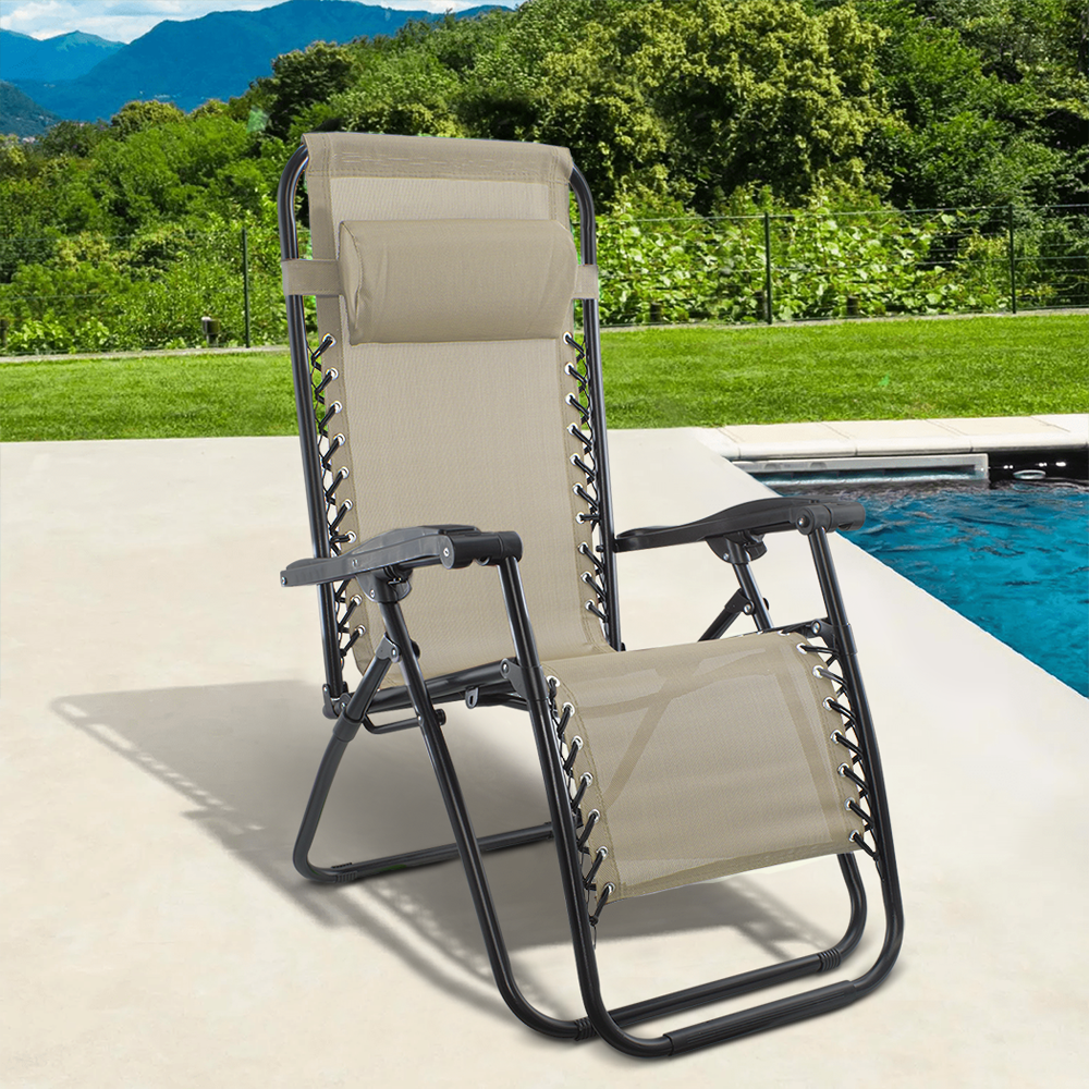 Chaise Gravita Zero pliante avec dossier inclinable fauteuil textilèneà étranger