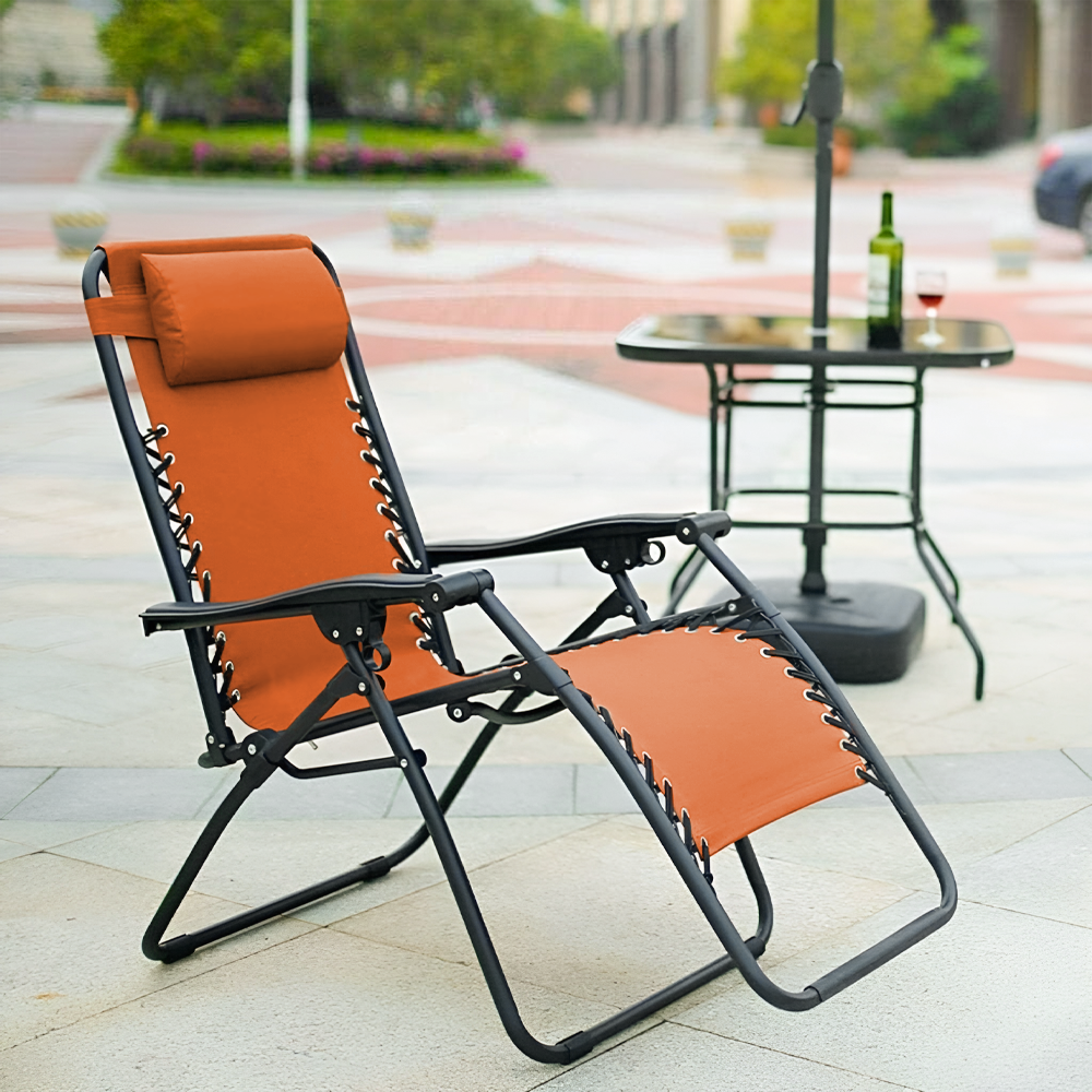 Set 2 chaises pliantes Gravità Zero avec dossier inclinable poltrona textilène
