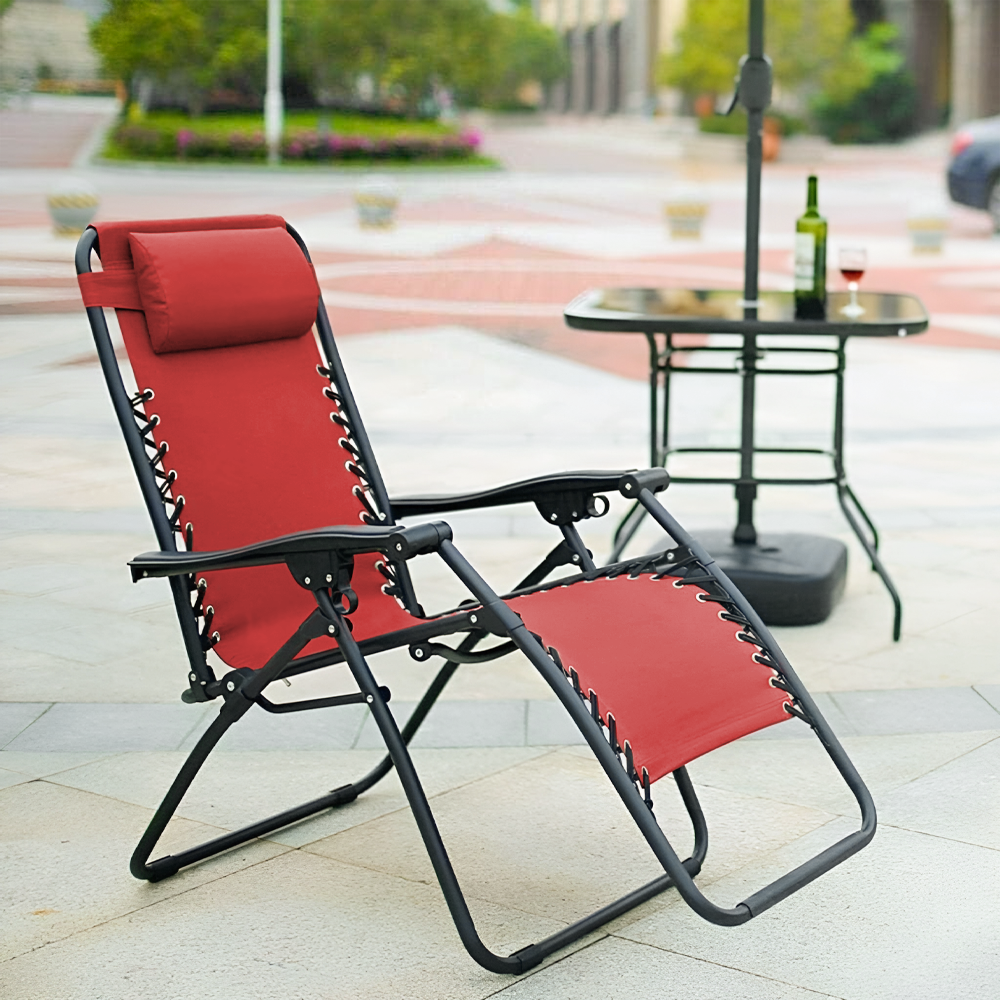 Set 2 chaises pliantes Gravità Zero avec dossier inclinable poltrona textilène