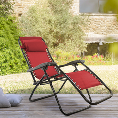 Set 2 chaises pliantes Gravità Zero avec dossier inclinable poltrona textilène