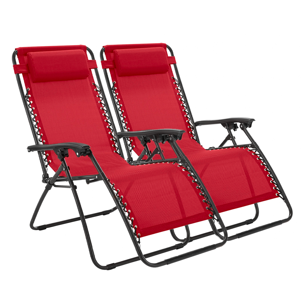 Set 2 chaises pliantes Gravità Zero avec dossier inclinable poltrona textilène