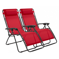 Set 2 chaises pliantes Gravità Zero avec dossier inclinable poltrona textilène