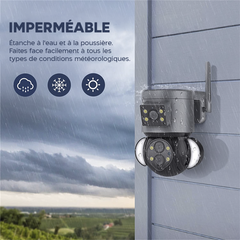 Caméra WiFi Zoom 10X extérieure en 4K HD avec Grand Angle et Double Objectif