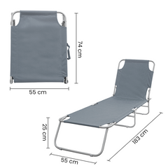 2309 Transat pliant avec dossier réglable pour plage ou jardin