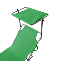 Chaises longues pliantes 2 pièces dossier inclinable et pare-soleil acier 2309P