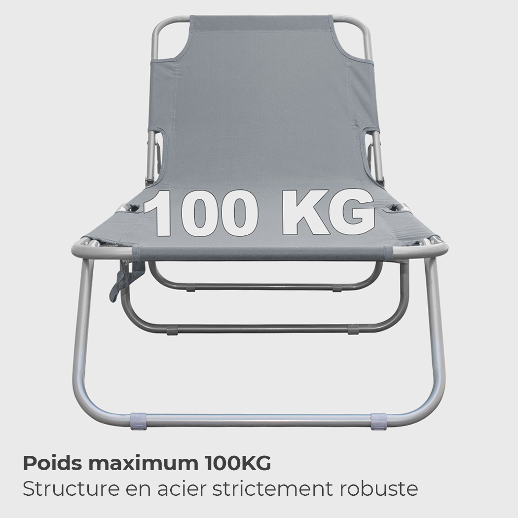 2309 Transat pliant avec dossier réglable pour plage ou jardin