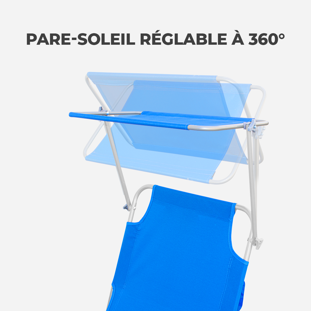 2309P Transat pliant avec dossier réglable et parasol