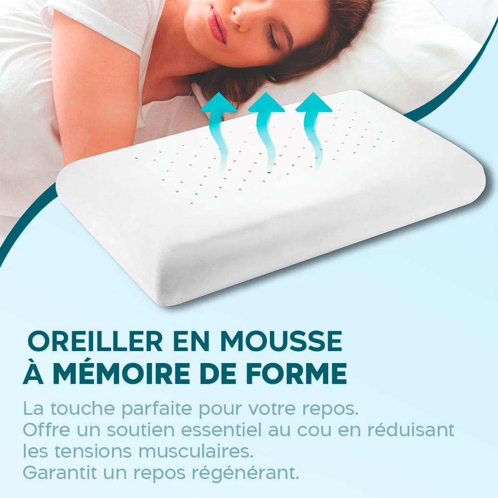 Oreiller en Memory Foam Cervical Fresco Respiro avec Essence d'Aloe Vera