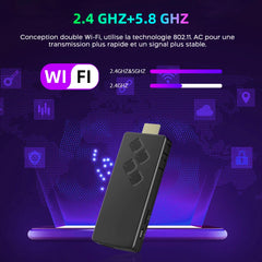TV Box Stick Streaming 8K HD ANDROID Connexion Wi-Fi avec télécommande vocale