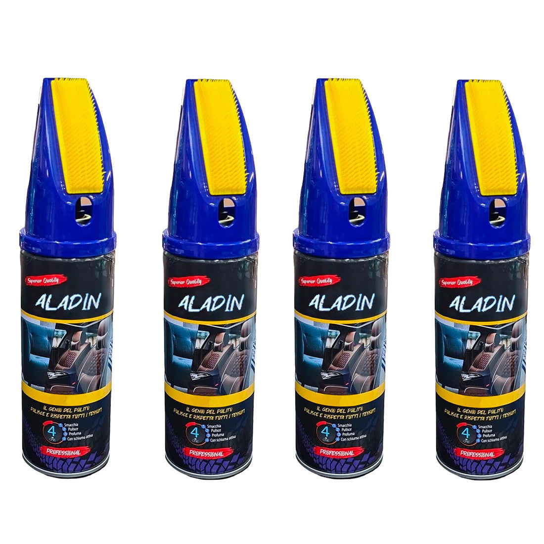 4pcs Détachant ALADIN pour Sièges Auto 400ml Idéal pour Tissus Moquettes et Cuir