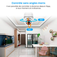 2 pièces Caméra Wi-Fi lampe cachée ampoule intérieure et extérieure Zoom