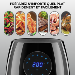 Friteuse à air 3,5 litres avec panier amovible 1500 W écran tactile et minuteur