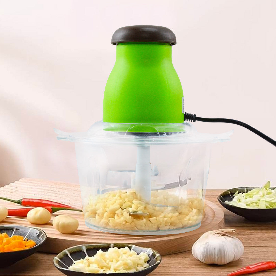 Hachoir et Multifonction Légumes 300W Bol de 2 litres Hache Émince et Mélange