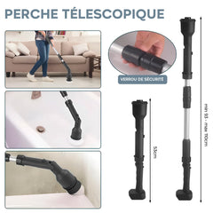 Brosse Rotative Électrique Sans Fil Batterie 26V Nettoyage Carrelage 4 Têtes