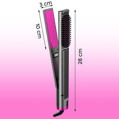 Lisseur à cheveux céramique avec brosse lissante 3en1 Écran LCD Température 230°