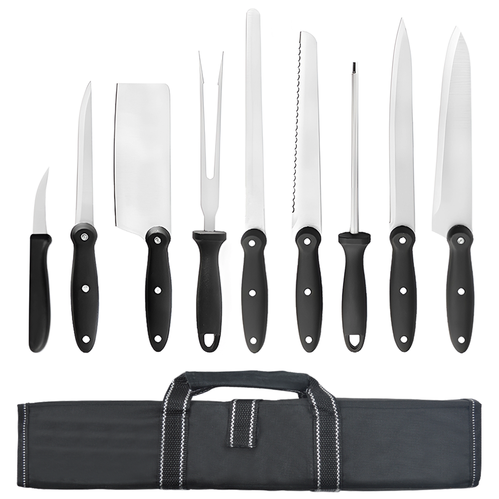 Set 9 Couteaux de Cuisine avec Étui Professionnel en Acier Inoxydable Polyvalent