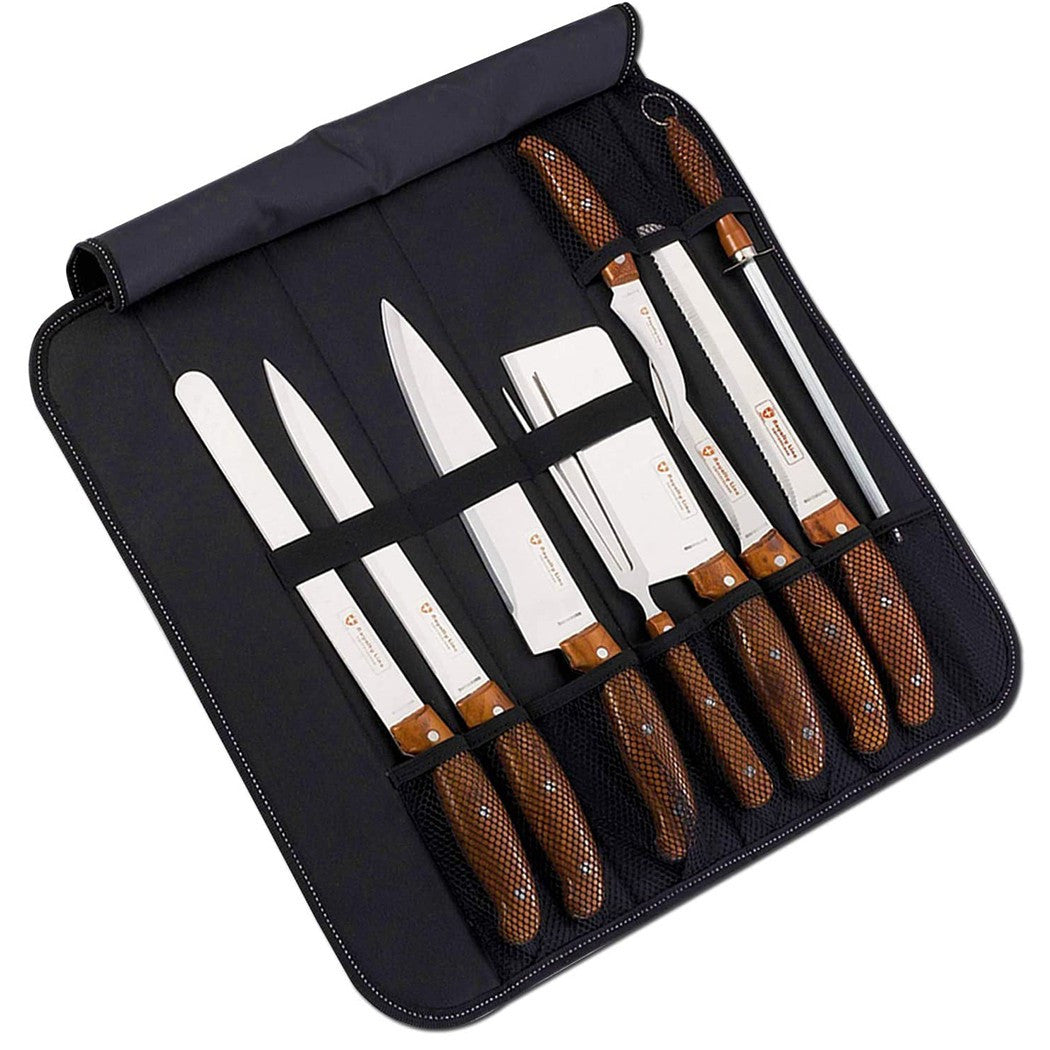 Set 9 Couteaux de Cuisine avec Étui Professionnel en Acier Inoxydable Polyvalent