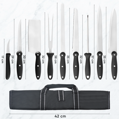 Set 9 Couteaux de Cuisine avec Étui Professionnel en Acier Inoxydable Polyvalent