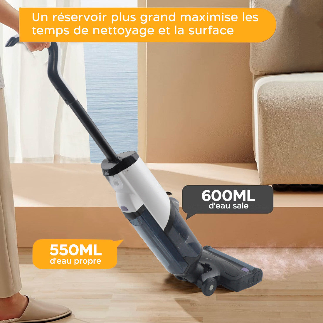 Aspirateur et nettoyeur sans fil intelligent avec écran LED