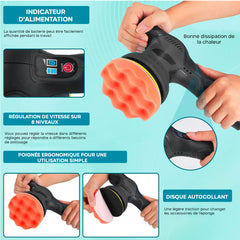 Polisseuse électrique avec batterie 24V pour voitures et sols, 8 vitesses