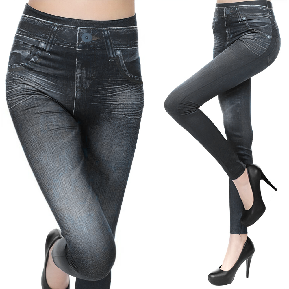 GIADA Leggings Stretch Shaping Effet Jeans Jegging Intérieur Peluche