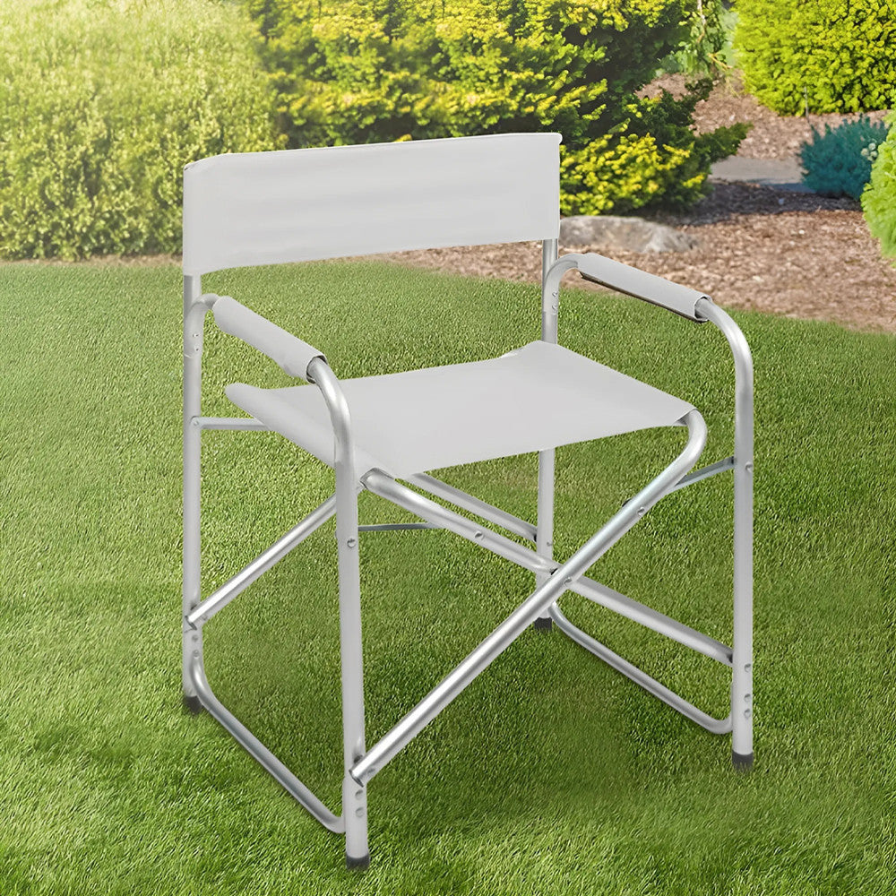 Chaise pliante Textilene aluminium et tissu ONSHORE 55x57x82cm