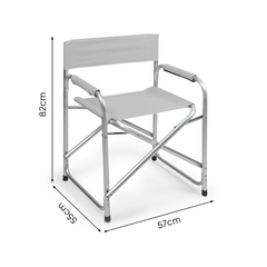 Chaise pliante Textilene aluminium et tissu ONSHORE 55x57x82cm