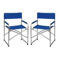 2 chaises réalisateur pliantes aluminium et textilène pour le camping 82x57x55