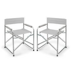 2 chaises réalisateur pliantes aluminium et textilène pour le camping 82x57x55