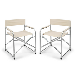 2 chaises réalisateur pliantes aluminium et textilène pour le camping 82x57x55
