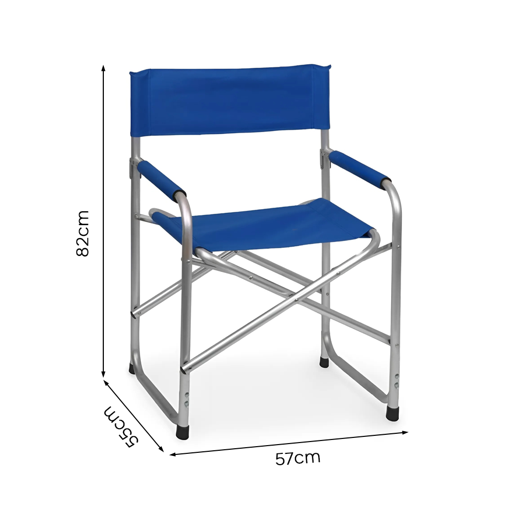 2 chaises réalisateur pliantes aluminium et textilène pour le camping 82x57x55