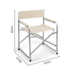 2 chaises réalisateur pliantes aluminium et textilène pour le camping 82x57x55