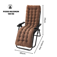 Pack 2 chaises inclinable pliable avec coussin Zéro gravité Dossier inclinable