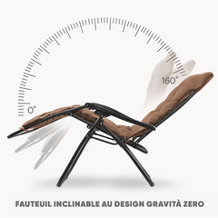 Pack 2 chaises inclinable pliable avec coussin Zéro gravité Dossier inclinable