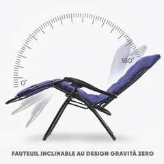 Pack 2 chaises inclinable pliable avec coussin Zéro gravité Dossier inclinable