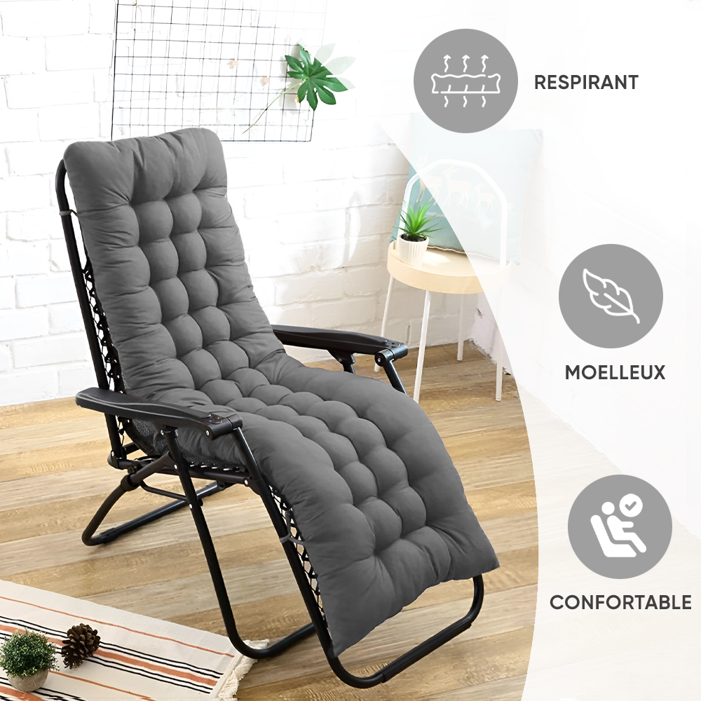 Pack 2 chaises inclinable pliable avec coussin Zéro gravité Dossier inclinable