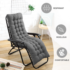 Pack 2 chaises inclinable pliable avec coussin Zéro gravité Dossier inclinable