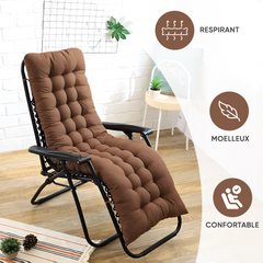 Pack 2 chaises inclinable pliable avec coussin Zéro gravité Dossier inclinable