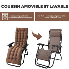 Pack 2 chaises inclinable pliable avec coussin Zéro gravité Dossier inclinable