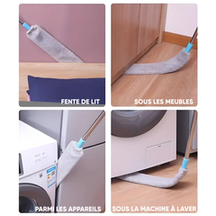 Plumeau télescopique extensible chiffon microfibre pour la poussière et les sols