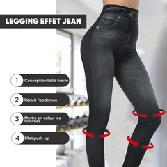 GIADA Leggings Stretch Shaping Effet Jeans Jegging Intérieur Peluche