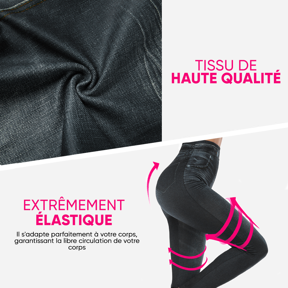 GIADA Leggings Stretch Shaping Effet Jeans Jegging Intérieur Peluche