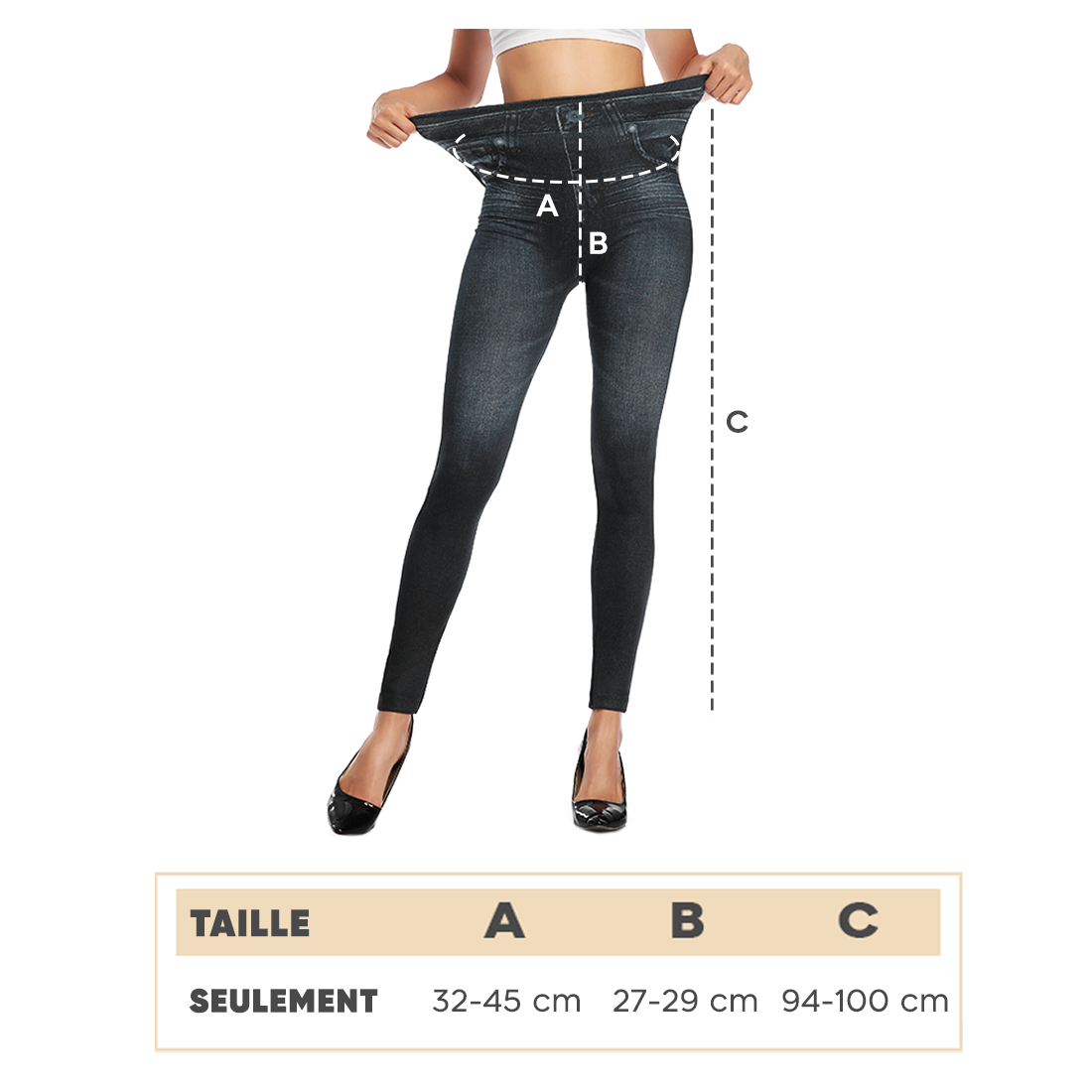 GIADA Leggings Stretch Shaping Effet Jeans Jegging Intérieur Peluche