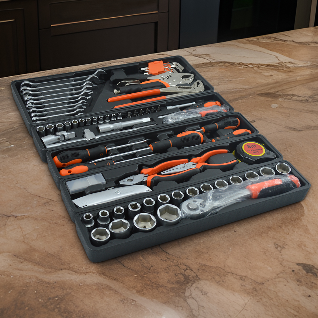 Boîte à outils Malette Portable Boîte à outils 85 Outils de Quincaillerie