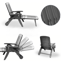 Transat Cancun avec roues pliantes en polyrotin 72x190x60cm