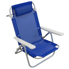Chaise de plage Spiaggina en Textilène avec coussin inclinable en aluminium