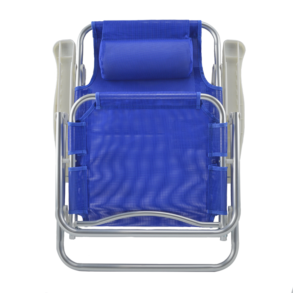 Chaise de plage Spiaggina en Textilène avec coussin inclinable en aluminium